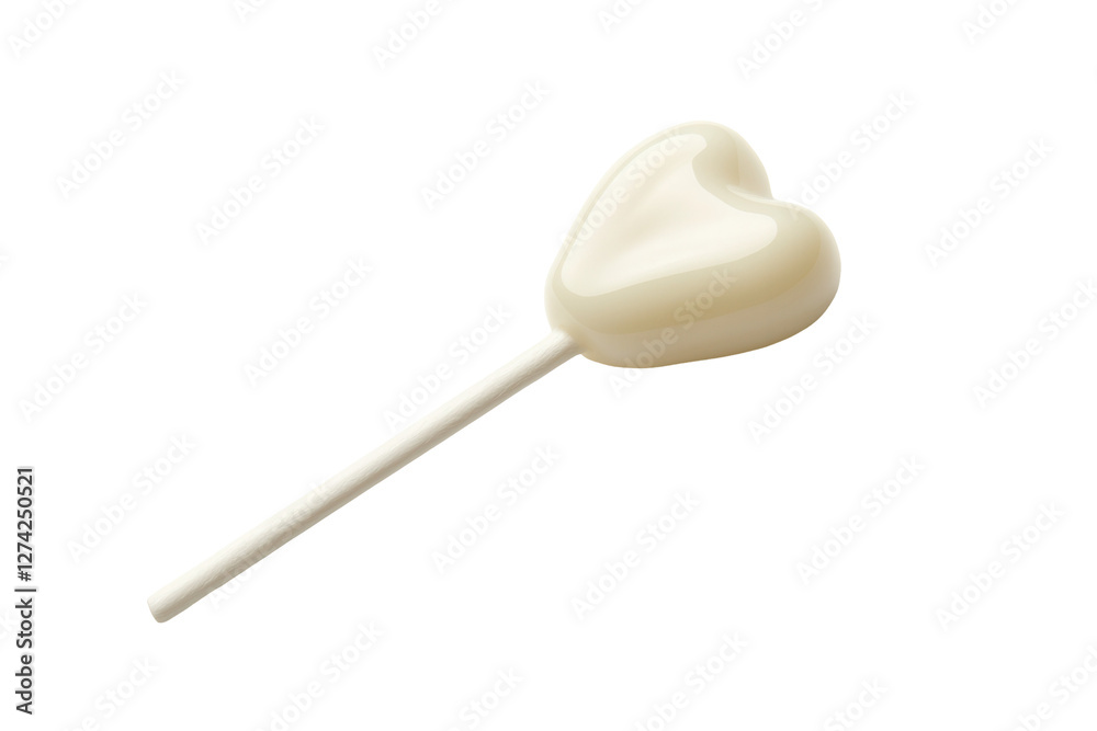 Heart-shaped lollipop transparent background sweet treat food minimalist style isolated view love concept Heart-shaped lollipop transparent background sweet treat food minimalist style isolated view love concept