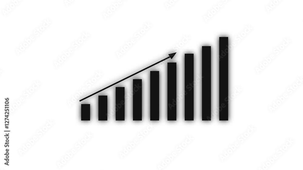 Business graph icon animation. Success business growth concept.