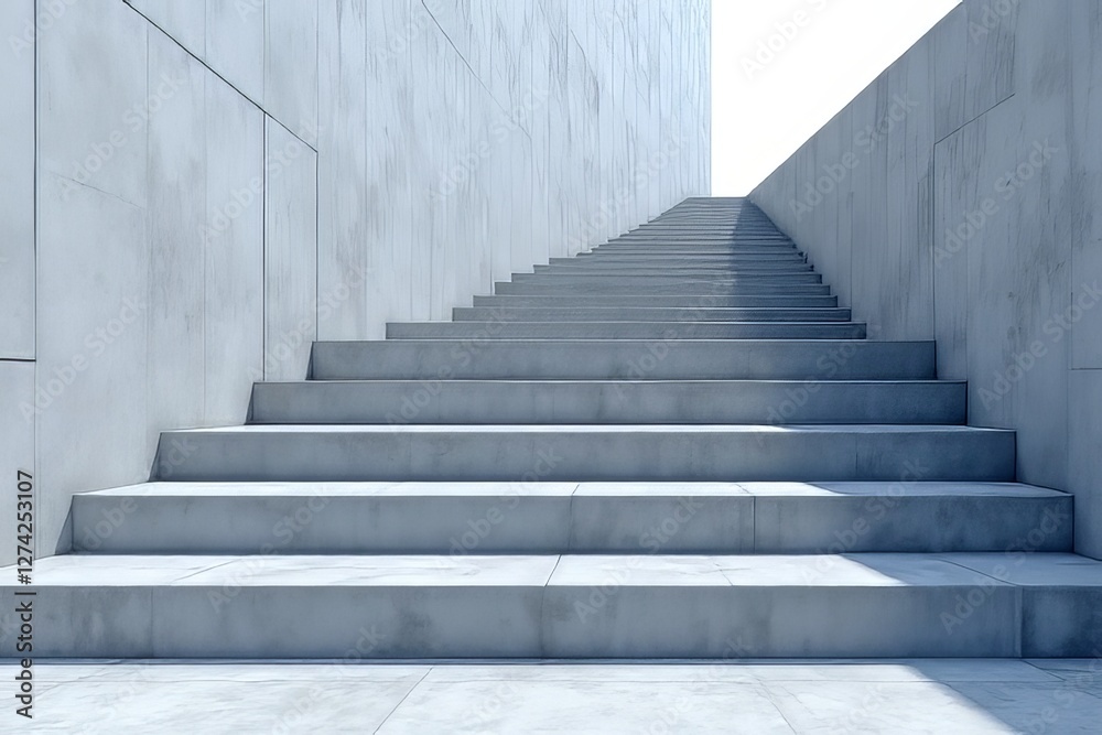 Modern Concrete Stairs Leading Upward - Architectural Design Inspiration Modern Concrete Stairs Leading Upward - Architectural Design Inspiration