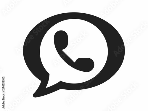 icon media social whatsApp. Flat black illustration on white backdrop Cell phone vector icon Telephone icon. WhatsApp icon design black color illustration
