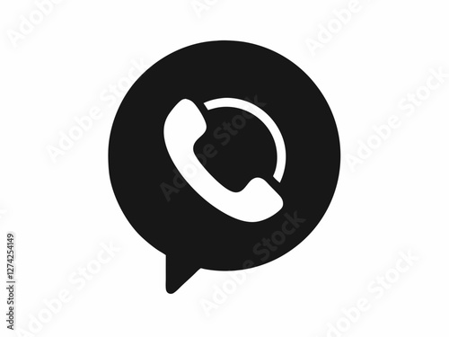 icon media social whatsApp. Flat black illustration on white backdrop Cell phone vector icon Telephone icon. WhatsApp icon design black color illustration
