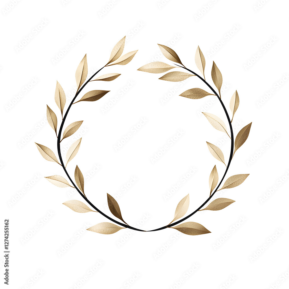 Golden laurel wreath isolated on white background Golden laurel wreath isolated on white background