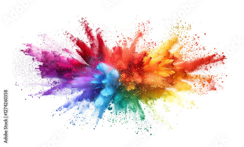 Wallpaper Mural Rainbow dust powder explosion transparent PNG, isolated background. Dynamic blast eruption, vibrant colorful effect, lgbt, party, celebration, festival, color run element Torontodigital.ca