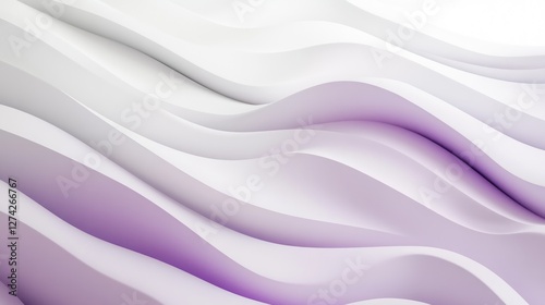 Abstract Purple and White Wave Background: Elegant 3D Render