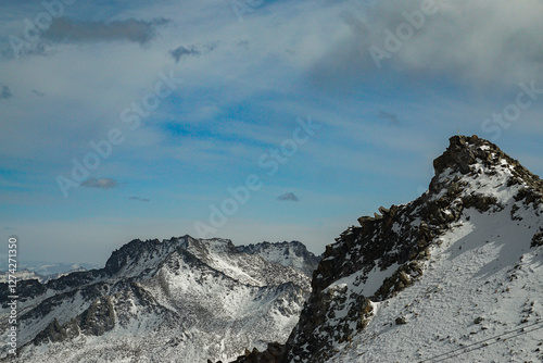 Winter hiking adventure in the snowy mountains landscape photography majestic views nature's beauty