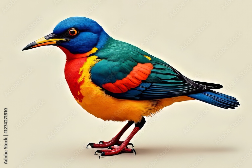 Fototapeta premium Vibrant Colorful Bird Detailed Close Up Photography