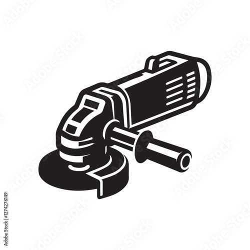 simple angle grinder vector silhouette style with white background