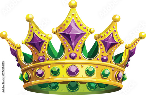golden mardi gras Crowns vector illustration isolated on a white background