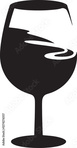 Wine glass with wine for tasting flat vector icon for apps and websites