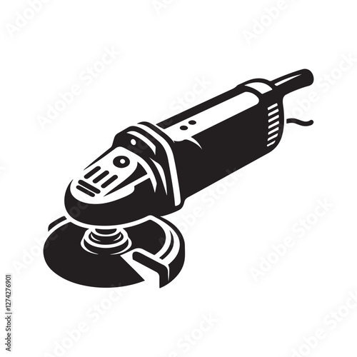 simple angle grinder vector silhouette style with white background