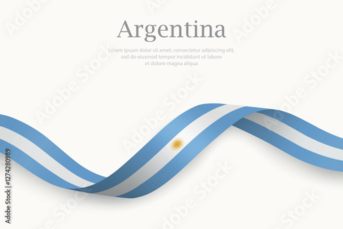 Argentina flag on Waving ribbon