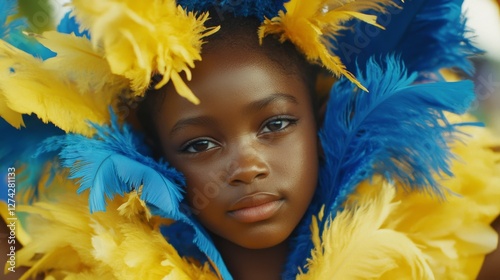 Behind the frevo dancers during the street carnival in Recife, Pernambuco, Brazil photo