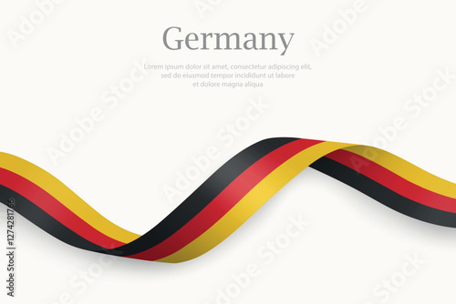 Germany flag on Waving ribbon