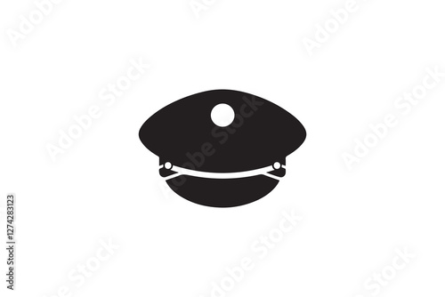 captain hat icon vector silhouette isolated in white background