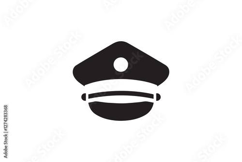 captain hat icon vector silhouette isolated in white background