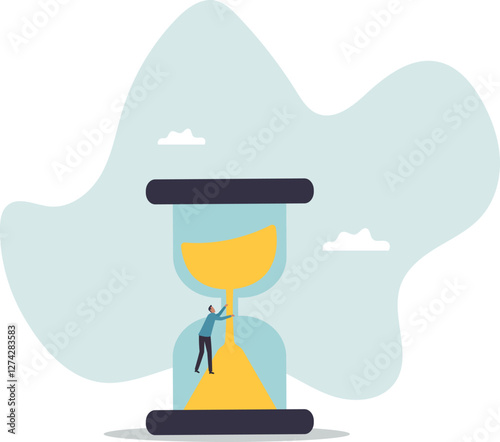Time management, patience to be success, manage to control time, working timeline .business concept.flat character.