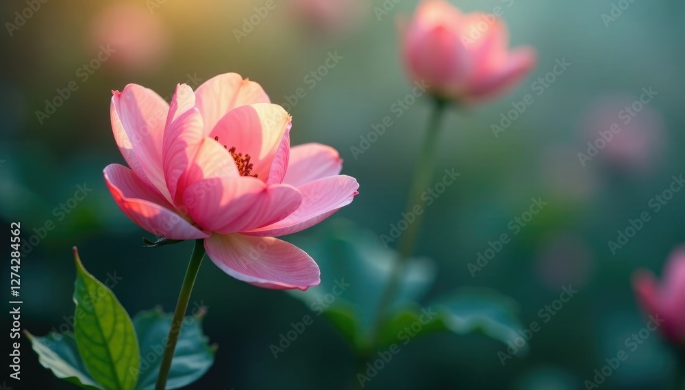 Delicate petals unfurl in a misty dawn atmosphere, botanical, peaceful, delicate Delicate petals unfurl in a misty dawn atmosphere, botanical, peaceful, delicate
