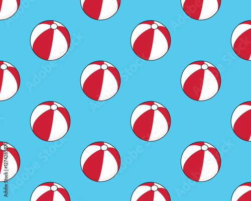 Striped bouncy ball pattern. Vector illustration