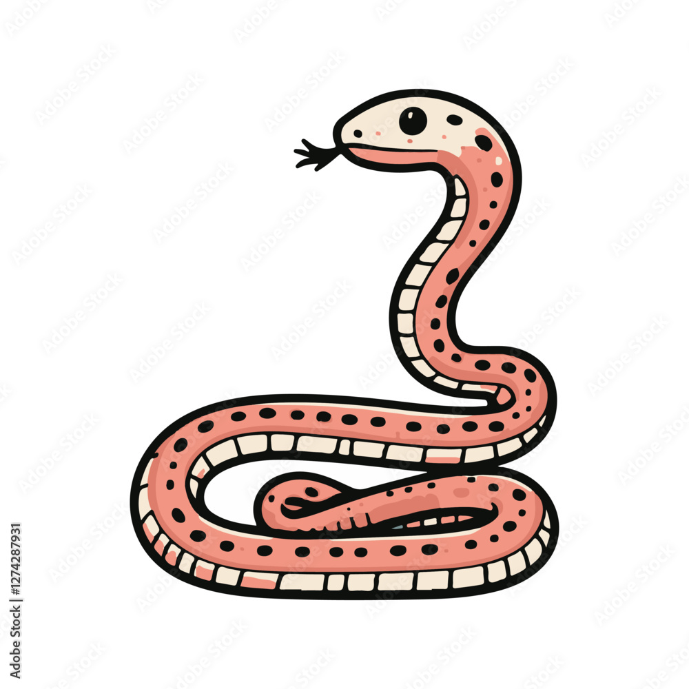 Fototapeta premium a simple snake set vector style with white background