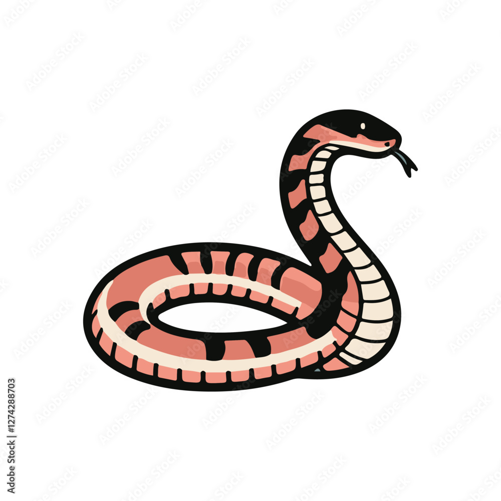 Naklejka premium a simple snake set vector style with white background