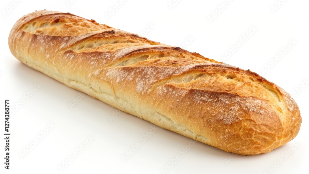 Long Loaf Bread on White Background Long Loaf Bread on White Background