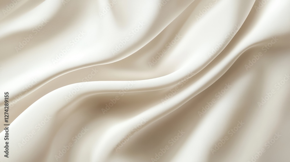 Naklejka premium Creamy Draped Fabric Texture: Soft, Elegant, Luxurious Waves
