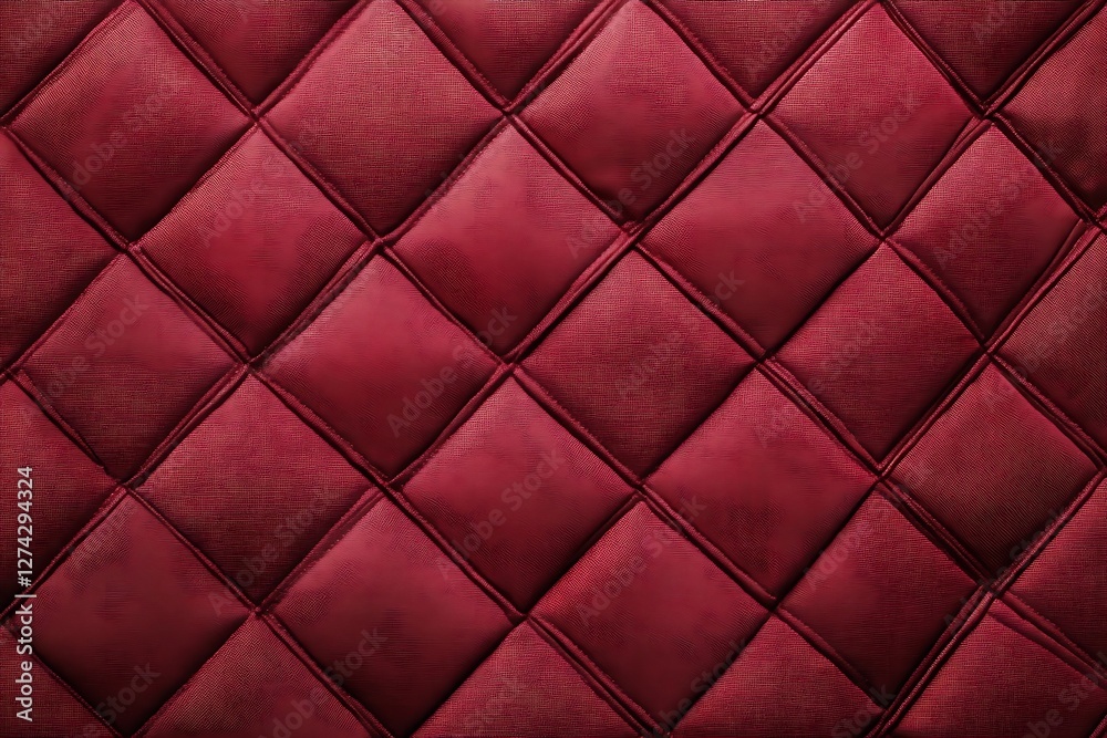 Obraz premium Quilted velvet burgundy fabric as a background