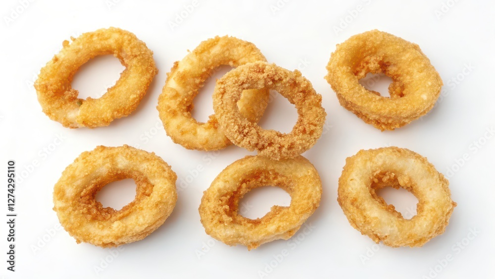 Fried Calamari Rings on White Background Fried Calamari Rings on White Background