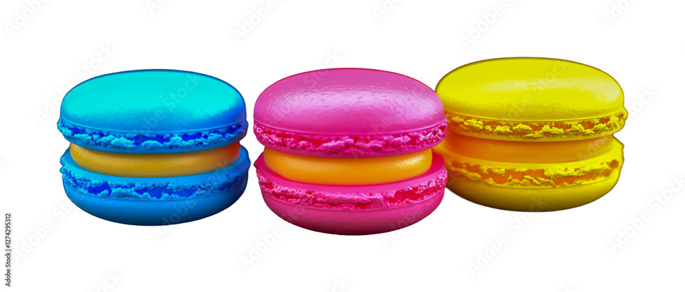 Macrons, colorful pastel macrons, isolated on a transparent background Macrons, colorful pastel macrons, isolated on a transparent background