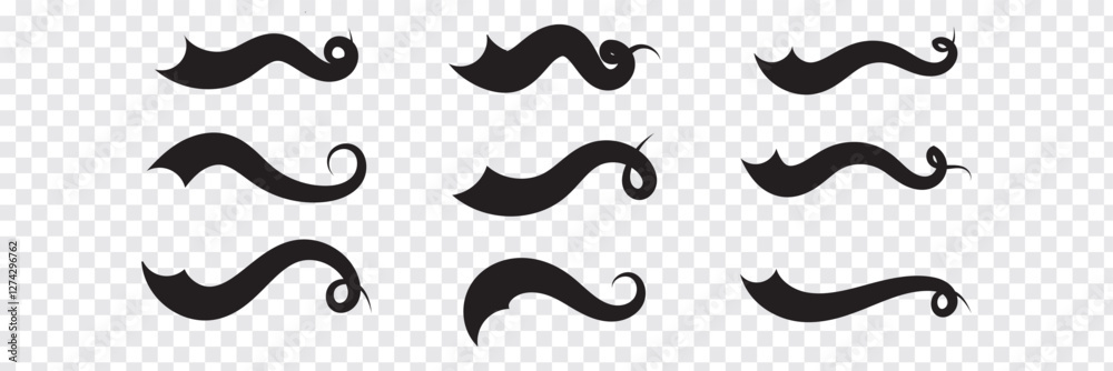 Swoosh, swash underline stroke set. Hand drawn swirl swoosh underline calligraphic element. Vector illustration. Variety Design. Eps10 Swoosh, swash underline stroke set. Hand drawn swirl swoosh underline calligraphic element. Vector illustration. Variety Design. Eps10
