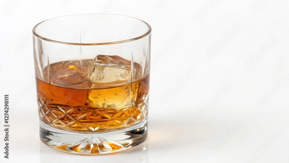 Whiskey on the rocks in a rocks glass Whiskey on the rocks in a rocks glass