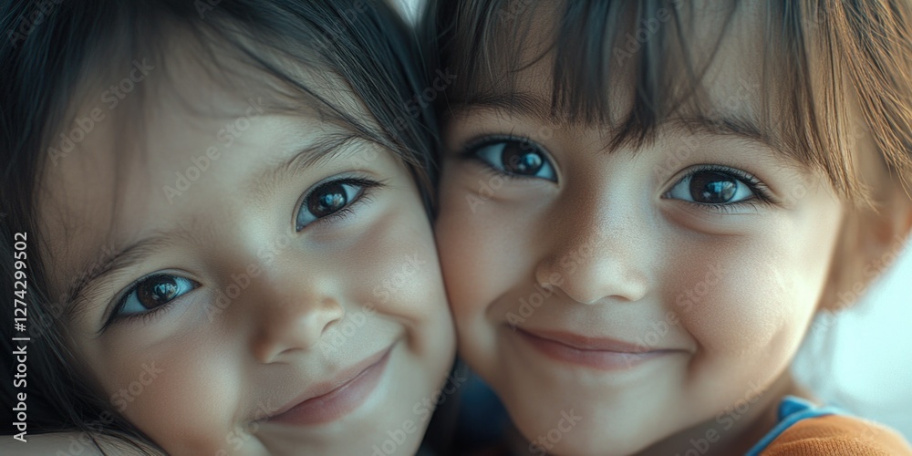 Two happy kids sharing a joyful moment. Two happy kids sharing a joyful moment.
