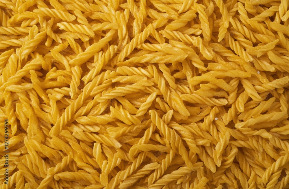 Spiral pasta arranged in a vibrant, textured display Spiral pasta arranged in a vibrant, textured display