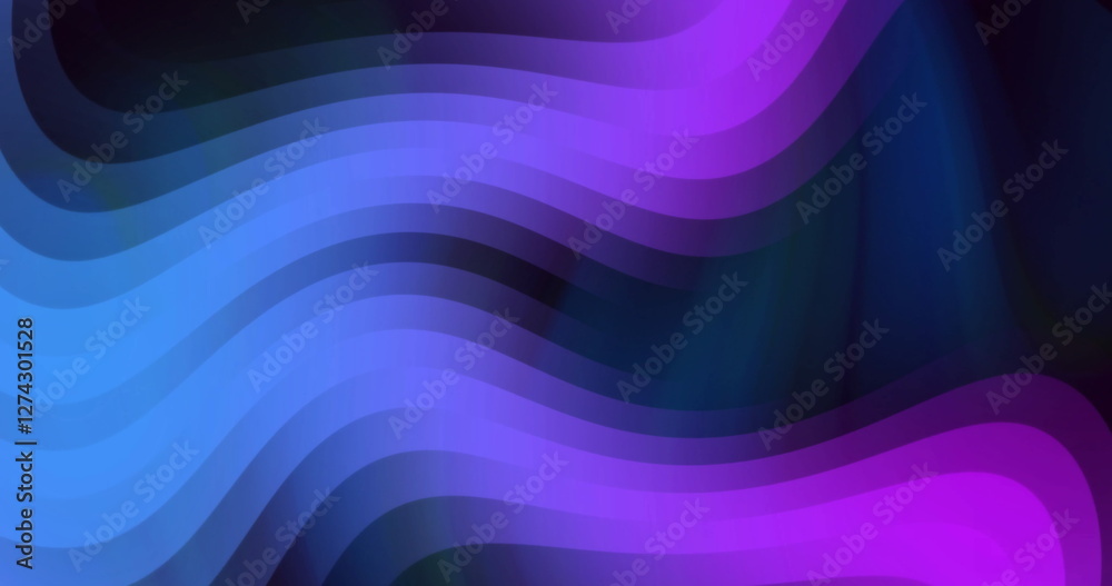 Fototapeta premium Wavy blue and purple lines image on dark background