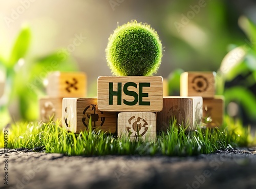 3D rendering of wooden cubes with the text 