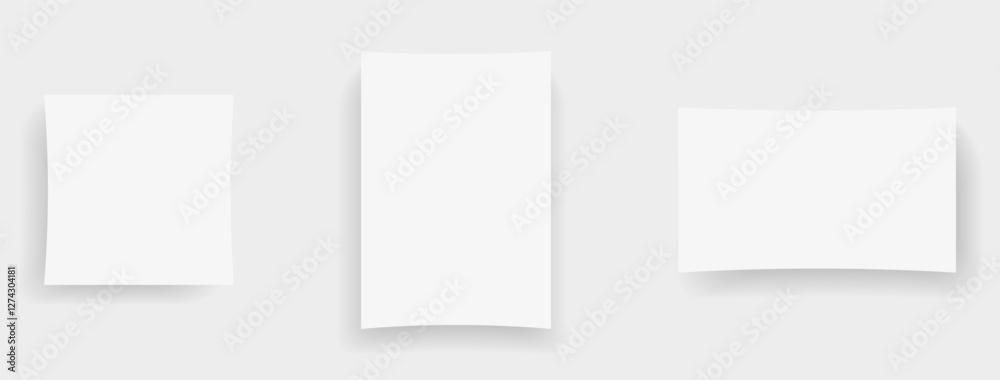 Sheets of paper. Realistic vector illustration set of blank white and linear pages with shadow. Blank sheet design mockup. Sheets of paper. Realistic vector illustration set of blank white and linear pages with shadow. Blank sheet design mockup.