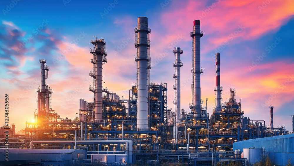 Pipeline and pipe rack of petroleum industrial plant with sunset sky background
Pipeline and pipe rack of petroleum industrial plant with sunset sky background