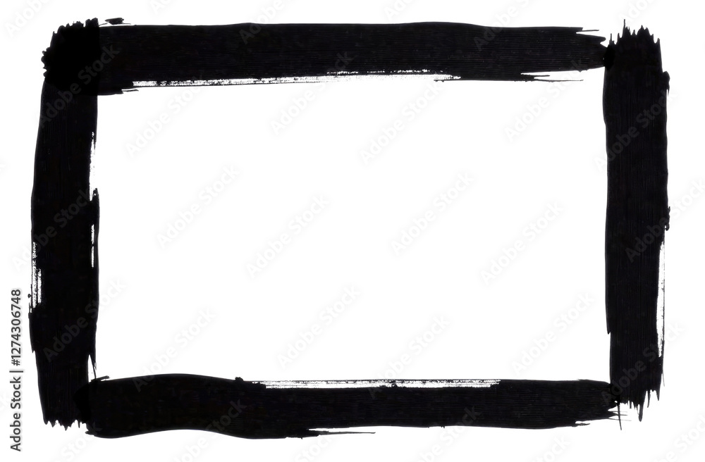 Black frame painted with a brush without a background. Black frame painted with a brush without a background.