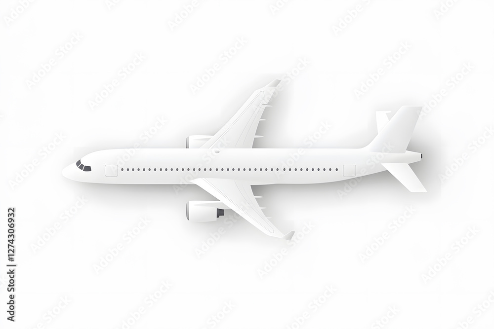 Flying passenger airplane. A white jet plane Isolated on white background Flying passenger airplane. A white jet plane Isolated on white background