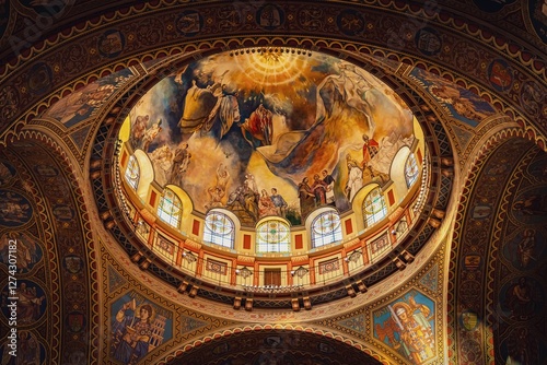 interior of the Szeged, Hungary cathedral build in 1920.   photo