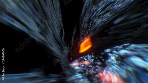 Wallpaper Mural A mysterious glowing object floating in darkness, emitting an eerie orange light in a surreal abstract setting. Concept of unknown energy and futuristic mystery Torontodigital.ca