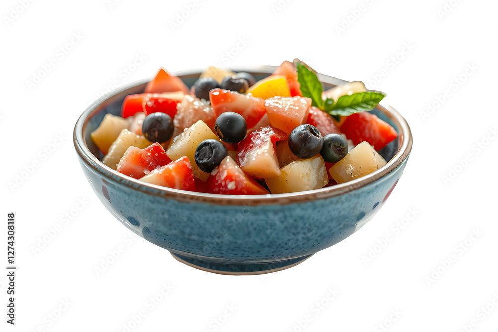 Bowl of fresh fruit salad with berries, healthy food Bowl of fresh fruit salad with berries, healthy food