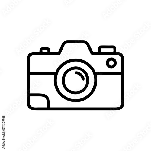 Line art vintage camera illustration  