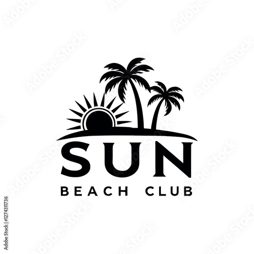 Wallpaper Mural summer beach club,sun beach club,beach club silhouette logo vector line art logo design Torontodigital.ca