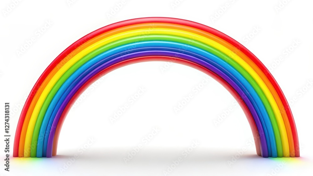 Obraz premium Rainbow Arc on White Background