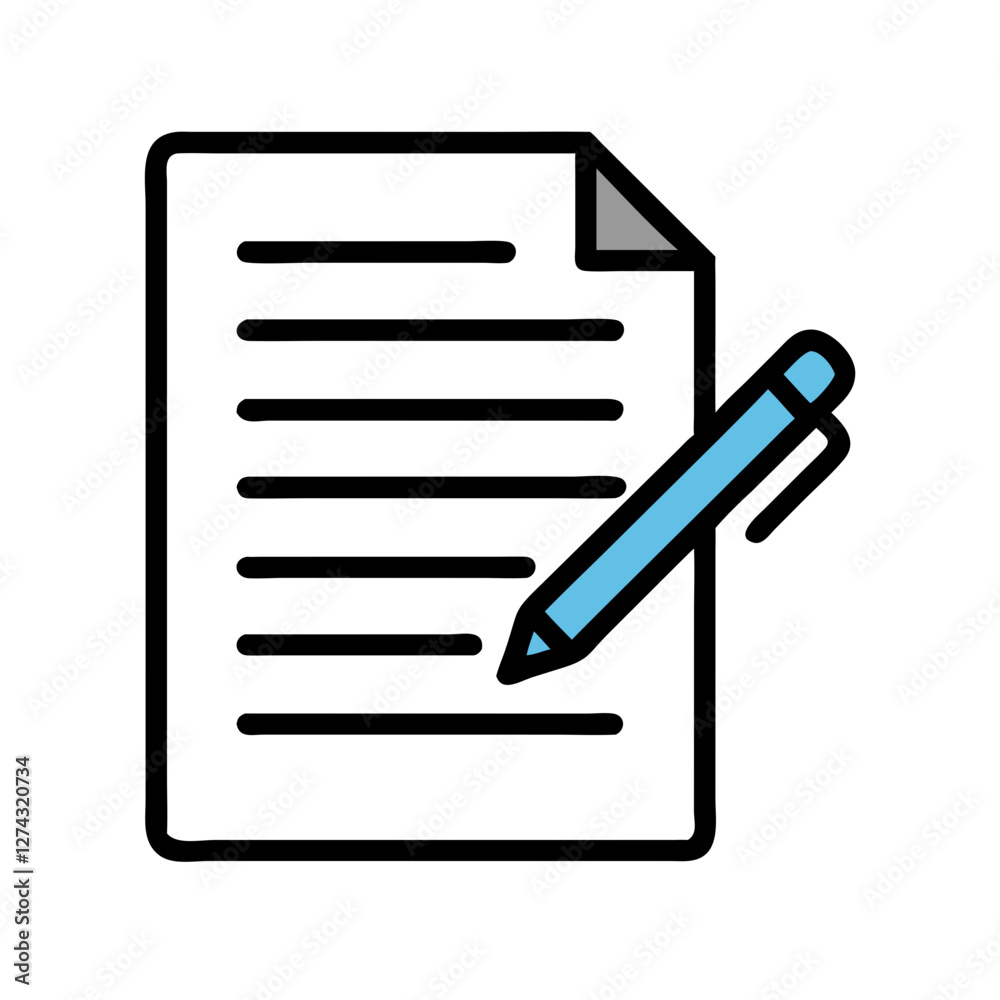document with pen icon design document with pen icon design