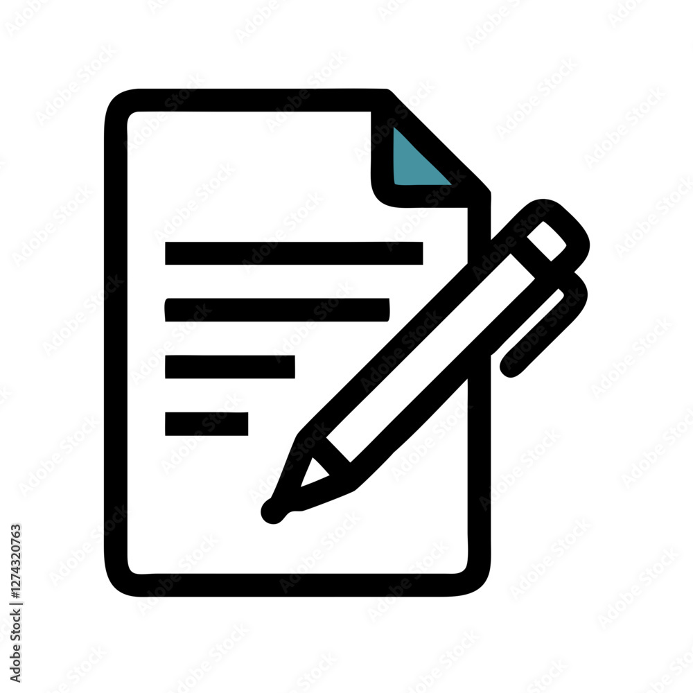 document with pen icon design document with pen icon design
