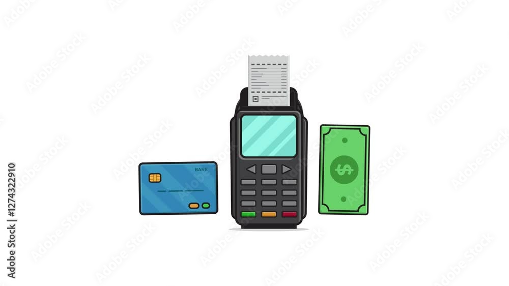 4k Animation of payment tools with debit cards 4k Animation of payment tools with debit cards