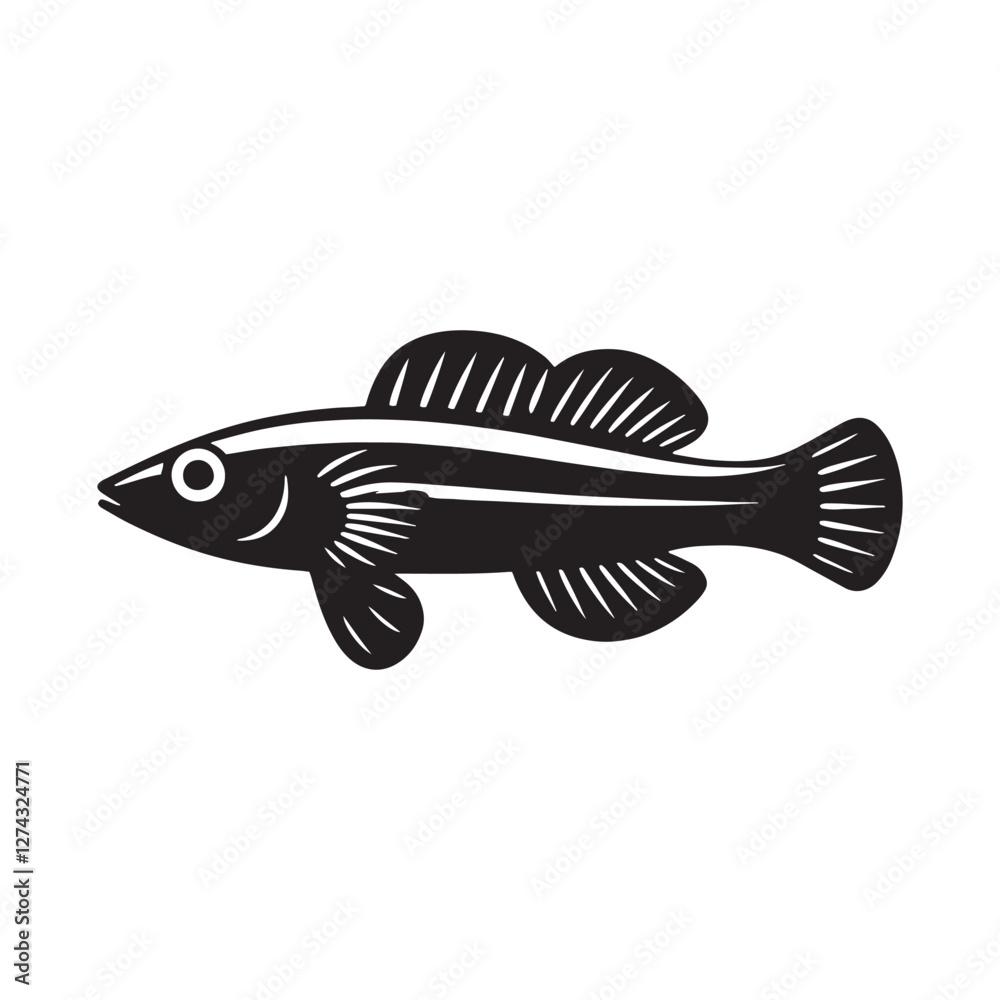 Balanced Goby fish silhouette, evoking movement and elegance - Goby fish illustration - Minimalist Goby vector - Fish silhouette
Balanced Goby fish silhouette, evoking movement and elegance - Goby fish illustration - Minimalist Goby vector - Fish silhouette