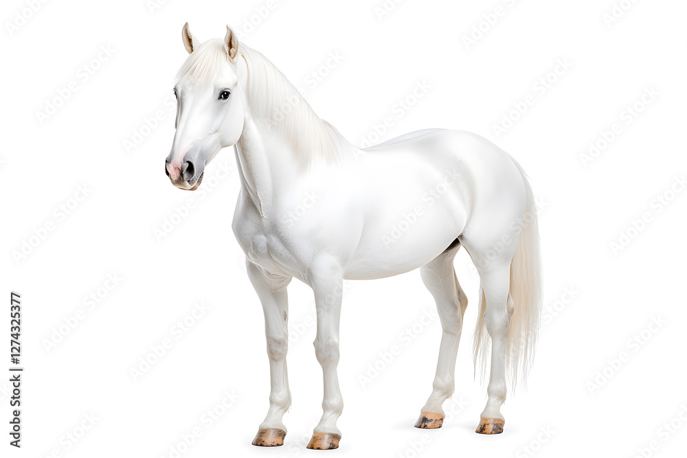 Obraz premium White horse isolated on white background